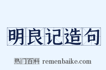 明良记造句是什么意思的图片